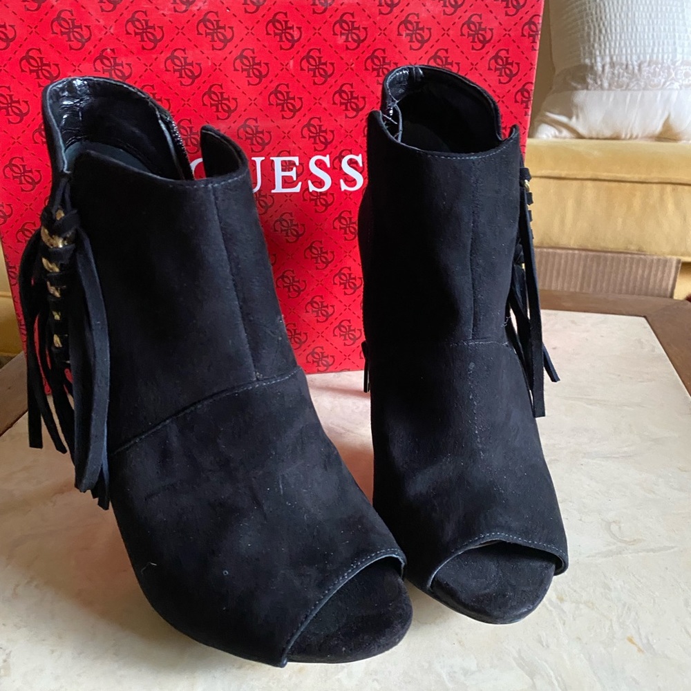 Guess Suede Bootie peep toe Heels - Picture 1 of 9